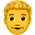 👨‍🦱 man: curly hair display on Apple